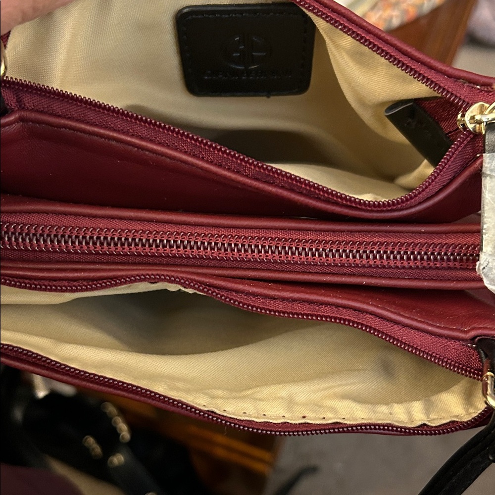 Giani Bernini Burgundy and Plaid Crossbody Bag - Picture 3 of 6